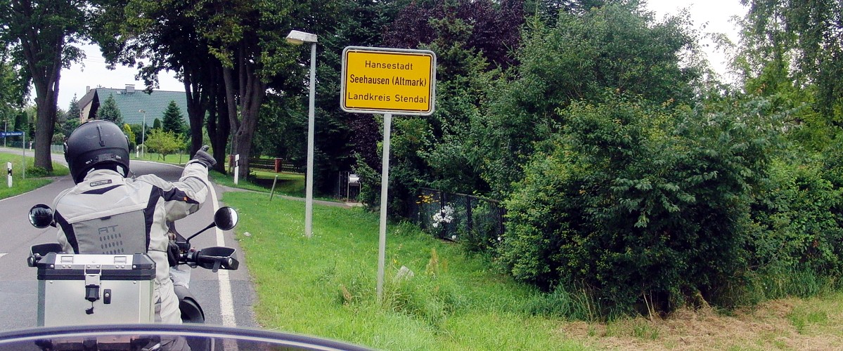 Ortsschild Hansestadt Seehausen